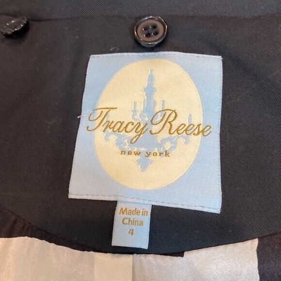 Trasy Resse New York Woman Jacket Black size 4 Leather Blazer B53 - Picture 11 of 12